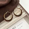 Vintage Flocked Round Hoop Earrings Simple Versatile Fashion Jewelry For Women