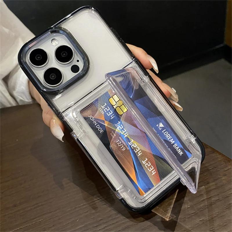 Transparente Kartensteckplatz-Tasche Halter Handyhülle Für Für Iphone17 Air 1 14 13 11 12 16 17ProMax Stoßfester Schutz Harte Acrylhülle