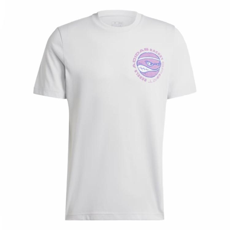

Adidas Racket Sport Rebels Graphic T-Shirt Men Tops Gray IW0146 L