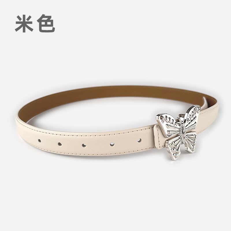 Leather Ladies Belt Butterfly Women'S Cowhide Belt With Casual Jeans Belt