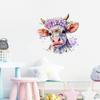 T773#Colorful Cow Wall Sticker Kids Room Background Home Decoration Mural Living Room Wallpaper Funny Decal