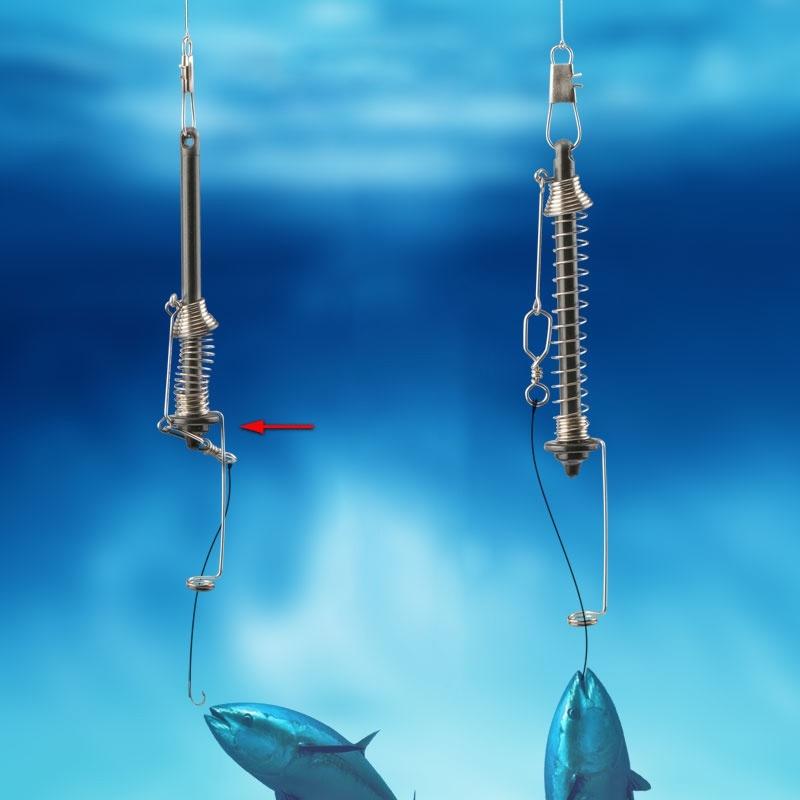 1pcs Automatic Fishing Hook Spring Ejection Fishhook Fishing Device All The Water Fish Fast Catch Tool Set