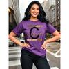 Calvin Brevtryck Dam T-shirt - Guld Grafik Grön Casual Topp