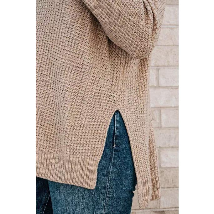 Autumn/winter Women's Loose Casual Half-collar Knit Sweater Is Fashionable and Versatile Long-sleeved Sweater
