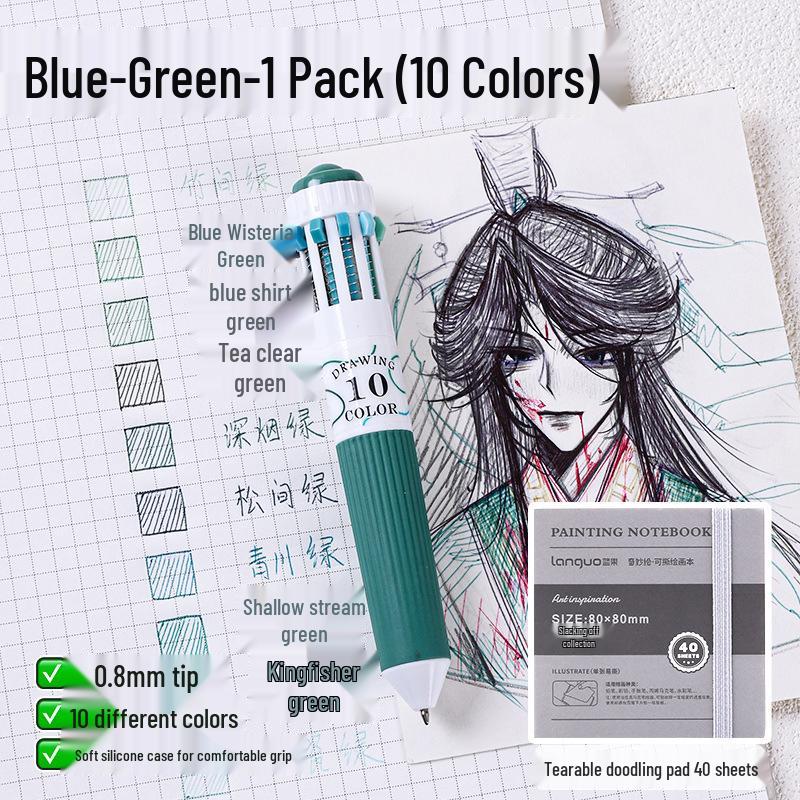 Blue Fruit Multi-Color Gel Pen Set - 30 High-Quality Stackable Press-Type Ballpoint Pens for Journaling