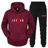 Men's Autumn Basketball Print Hoodie & Pants Set - Street Casual Warm Sportswear