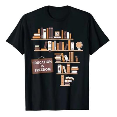 Education Is Freedom African American Black History Educator T-Shirt Graphic Tee Tops Women Men Clothing Short Sleeve Blouses