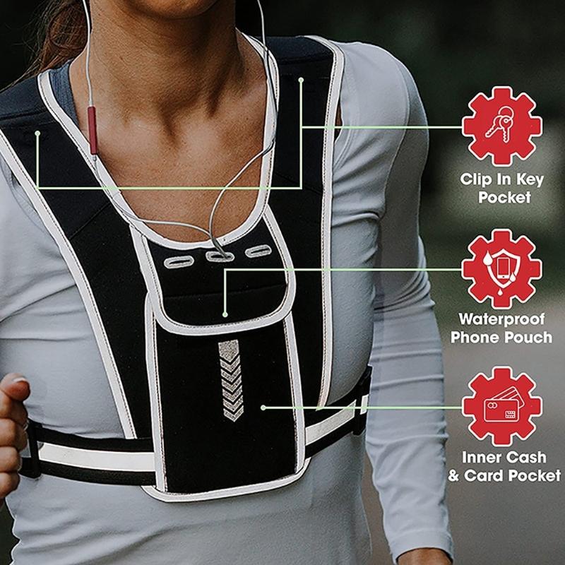 Adjustable Running Vest Phone Holder Breathable Lightweight Running Chest Pack