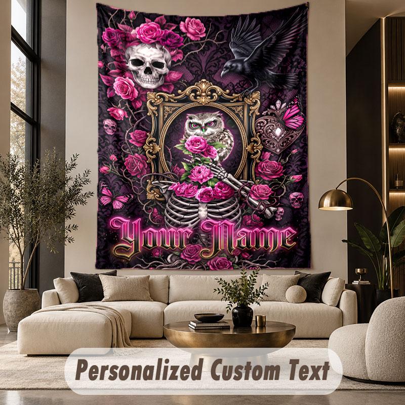 Bird (5) Theme Custom Tapestry Personalized Custom Name Text Wall Hanging Tapestry Home Decor Background Cloth