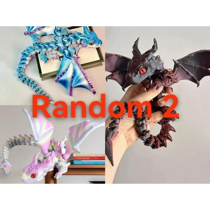 23cm 3D Printer Wing Magic Dragon Joint Mobile Rotating Toy Joint Desk Decorative Toys Gifts Crafts.
