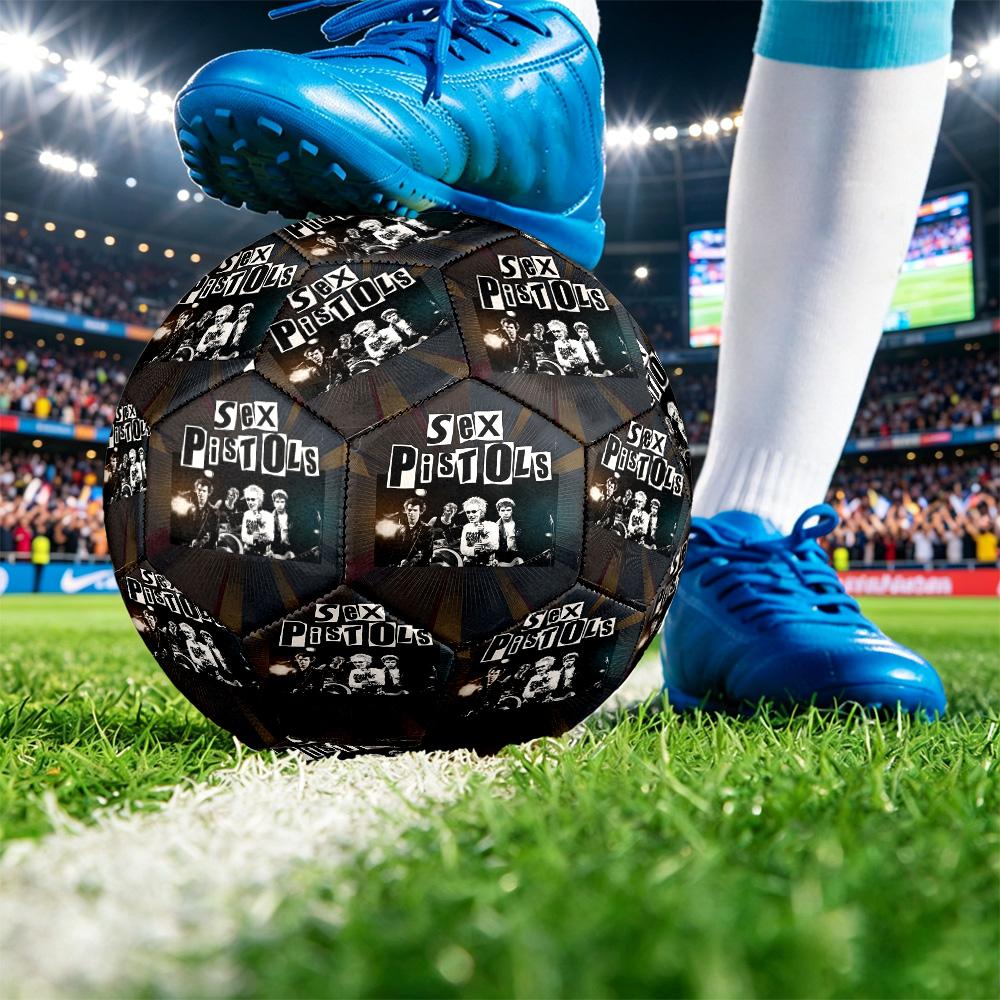 Sex Pistols Print Standard Size 5 Soccer Ball Durable Shock?Absorbing Ball For Training Match Outdoor Play