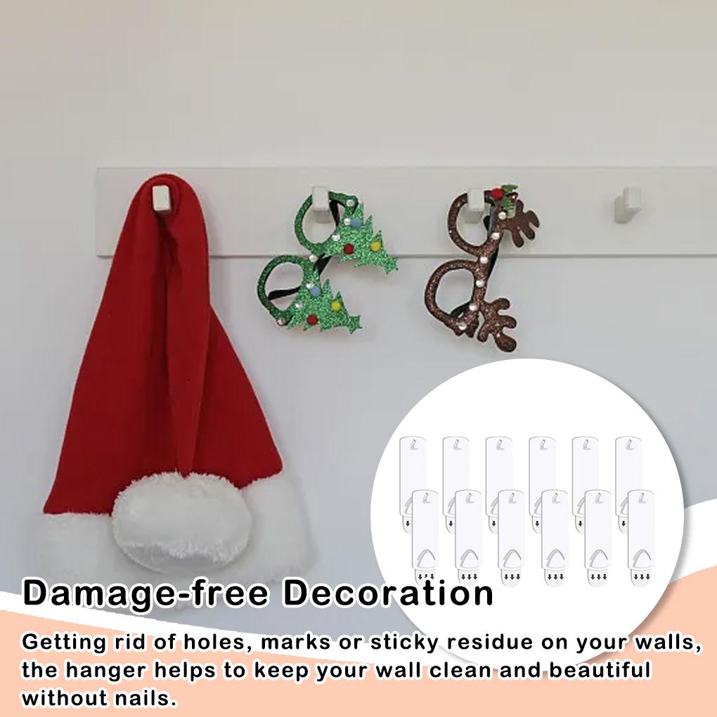 12 Pieces Strong Door Hook Adhesive Wall Hooks Traceless Sticker Hardware Heavy Duty Hanger Kitchen Living Room