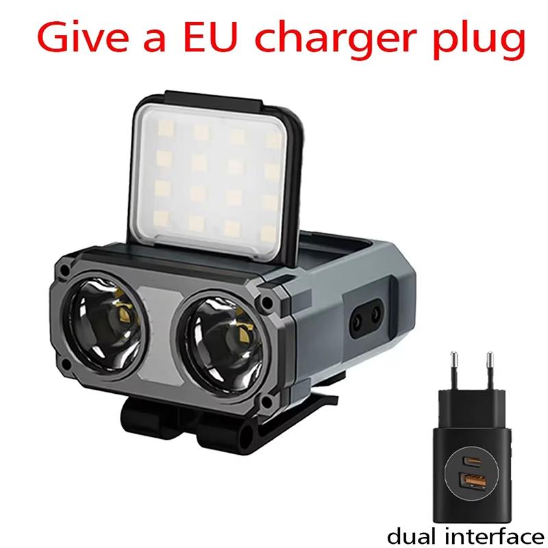 COB+LED Sensor Headlight USB Charging Portable Hat Clip Light Ultra Bright Outdoor Adventure Fishing Lighting Searchlight Torch