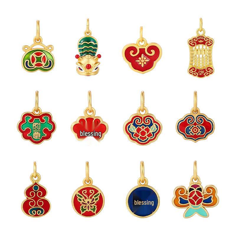 Ancient Gold Sand Cloisonné Beads for DIY Jewelry: Small Drop Pendant Necklace & Bracelet Accessories