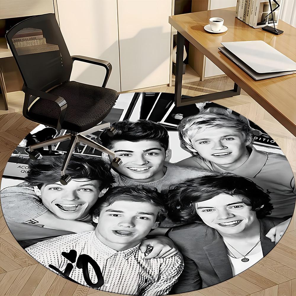 1pc One Direction Music Band Office Round Area Rug, Under Office Chairs Bedroom Living Room Home Decor, Room Decoa1016277