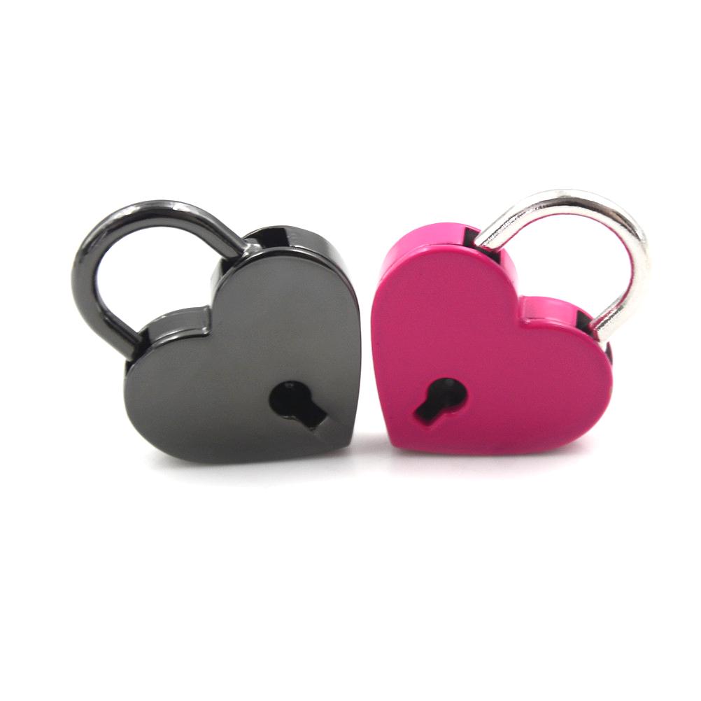 Mini Padlock Love Heart Shape Padlock Tiny Luggage Bag Case Lock With Keys