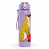 1PC Spotted Cheetah Wild Cat Animal Print 750ml Color Plastic Sports Water Bottle Leakproof Flip Straw Lid Suitable for Sports Office Home Use