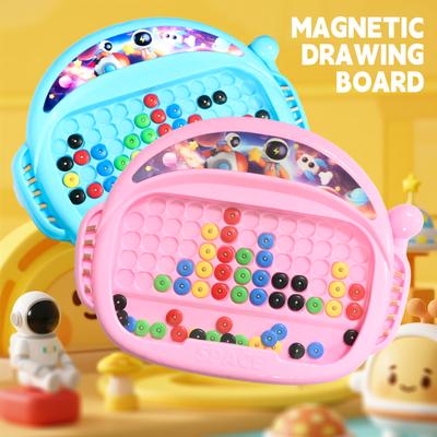Children's Magnetic Doodle Board with Pen & Beads Drawing Board Maze Toy for Puzzle Practice Attention Concentration Training