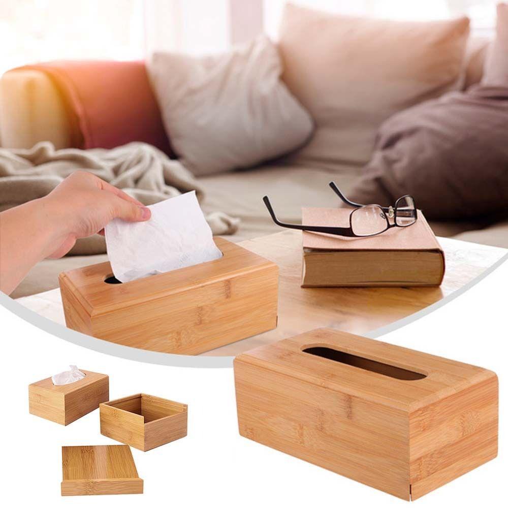 Home Creative Desktop Organizer Bamboo Table Decoration Square Storage box Napkin holder Tissue Holder Tissue Rack