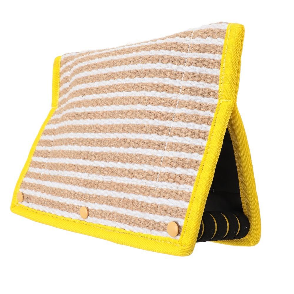 Rough Woven Fabric Dog Bite Pillow Seamed Seams Rectangular Shape Dog Bite Pad Multi Handle Heavy Weave Surface Dog Bite Tug