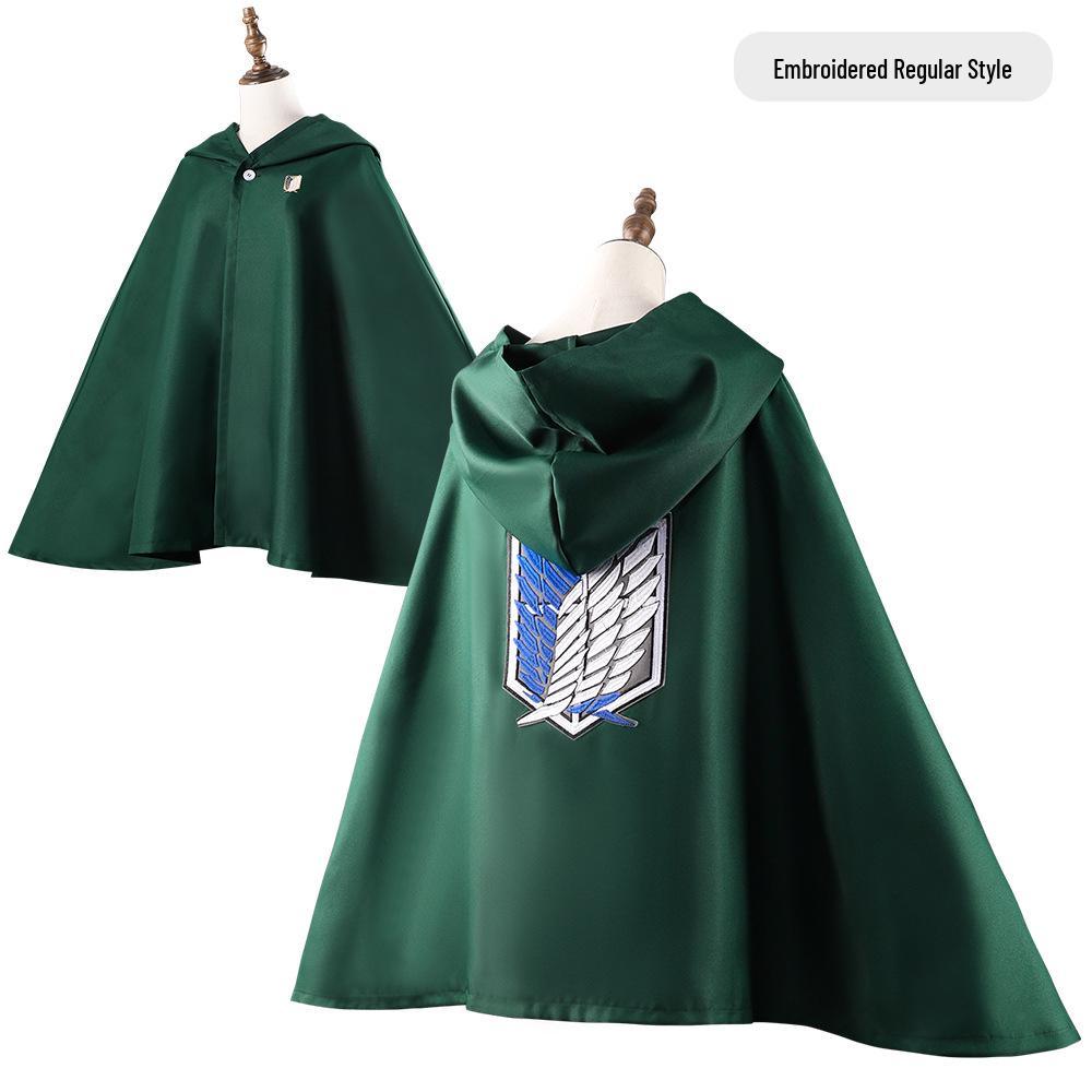 Attack On Titan Captain Cloak Anime Costume for Halloween - Wings of Freedom Green DIY Toy Role-Playing