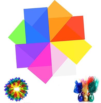 MUYYIKA Cellophane Colored Cellophane 8 Colors Set of 120 Cellophane Paper Crafts DIY Decoration Packaging Stained Glass Album Making Graduation Gift