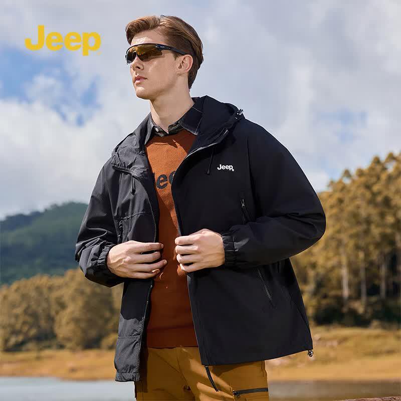 JEEP Unisex Windproof Hooded Outdoor Jacket 3XL