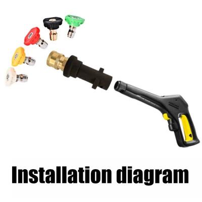 Adaptador para Lavadora de Alta Pressão Karcher K2-K7 com Bicos de Conexão Rápida de 5 Cores e Canhão de Espuma