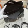 New Trendy High-end Wide Shoulder Strap Bag Women's Top Layer Cowhide Single Shoulder Crossbody Handbag Niche Bag