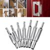 Door and window hinge hole opener for woodworking hexagonal drill bit positioning irregular drilling tool set