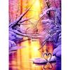 5D DIY Diamond Painting Dusk View Diamond Embroidery Swan Animal Cross Stitch Full Round Drill Manual Art Home Decor Gift