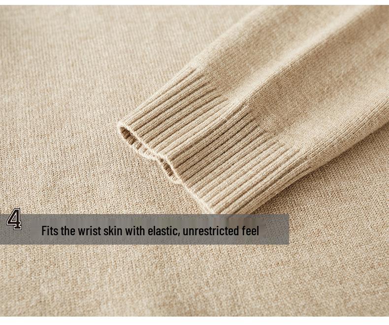 Men's Slim Fit Round Neck Knit Sweater - Long Sleeve, Solid Color, Versatile Base Layer for Autumn/Winter Casual Trend.