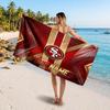 San Francisco 49ers Customized Name Text Beach Towel, Soft Absorbent Towel Beach Pool Travel Personal Gift