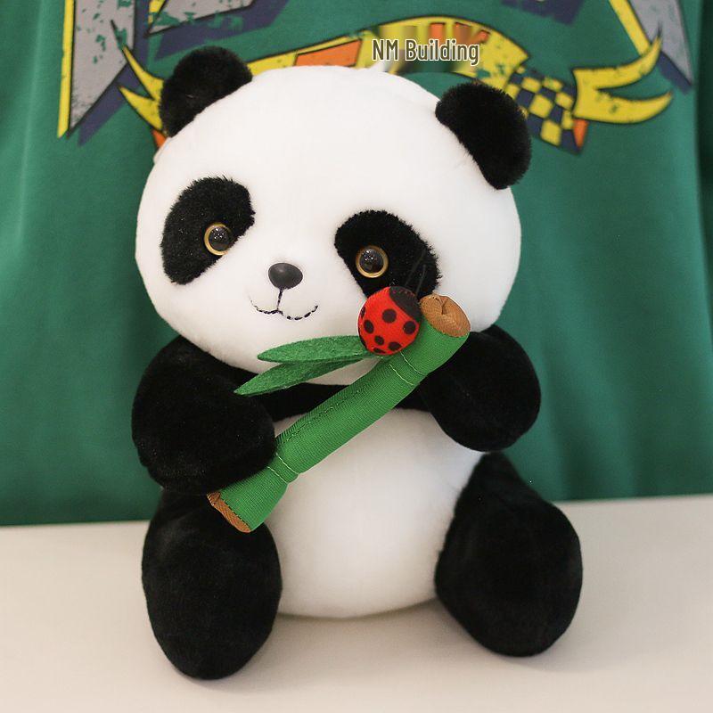 Authentic Duomeng Bamboo Panda Ladybug Plush Toy – Birthday Gift Inspired by Chengdu Tourism