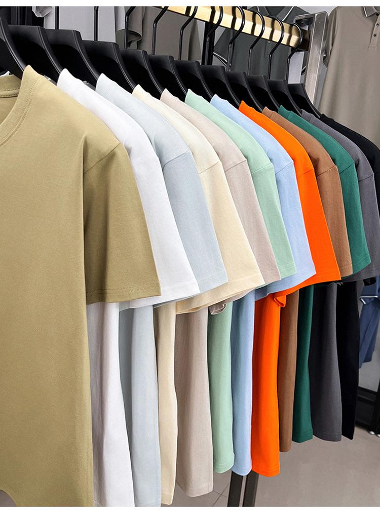 Men's 100% Cotton Casual Short-Sleeve Round Neck T-shirt - Solid Color, Summer Style