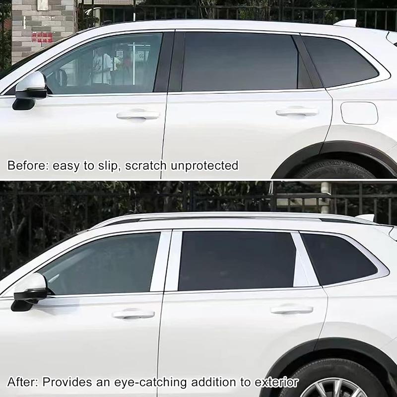 Silvery Car Window Trim Covers Center Film Column B C Pillar Posts Sticker Car Accessories For HONDA CRV 2017-2022 Plated
