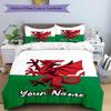 3pcs Custom Name Wales Bedding Set Duvet Cover Closure Includes 1 Duvet Cover & 2 Pillowcases, Soft and Comfortable for All Seasons.