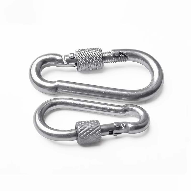 1-2pcs 304 Stainless Steel Spring Snap Multifunctional Carabiner Quick Link Lock Hook With Screw Nut M4 M5 M6 M7 M8 M9 M10
