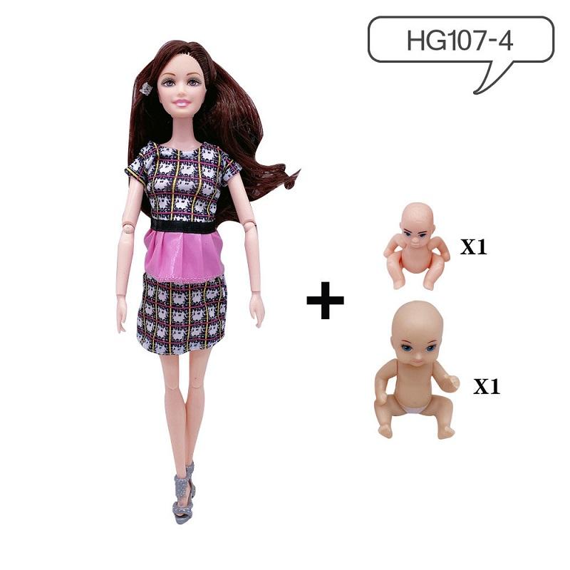 11.5 Inches Pregnant Doll Mom Have 2Pcs Baby In Her Tummy with 1Pc Clothes Educational Dolls Girl Toy for Girl Gift
