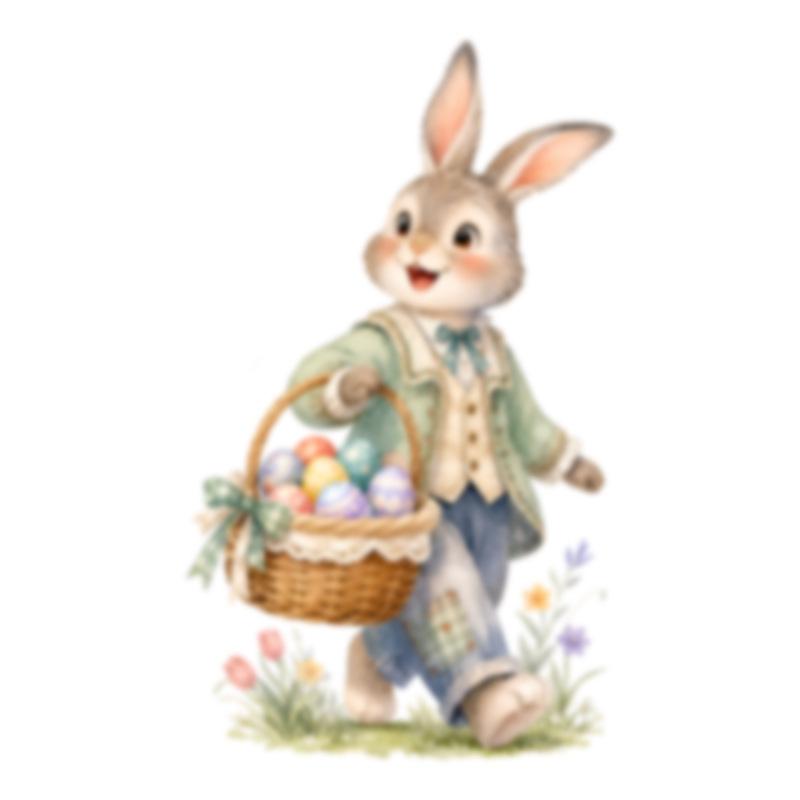Easter Rabbit Egg Flower Static Window Sticker Glass Door Showcase Decor