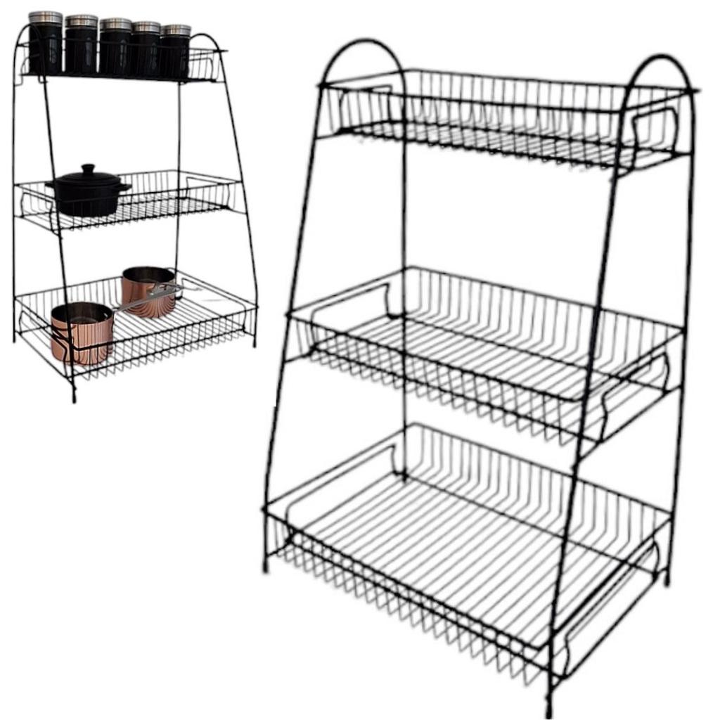 Stand Shelf Spice Organizer Metal Spice Box Black Organizer