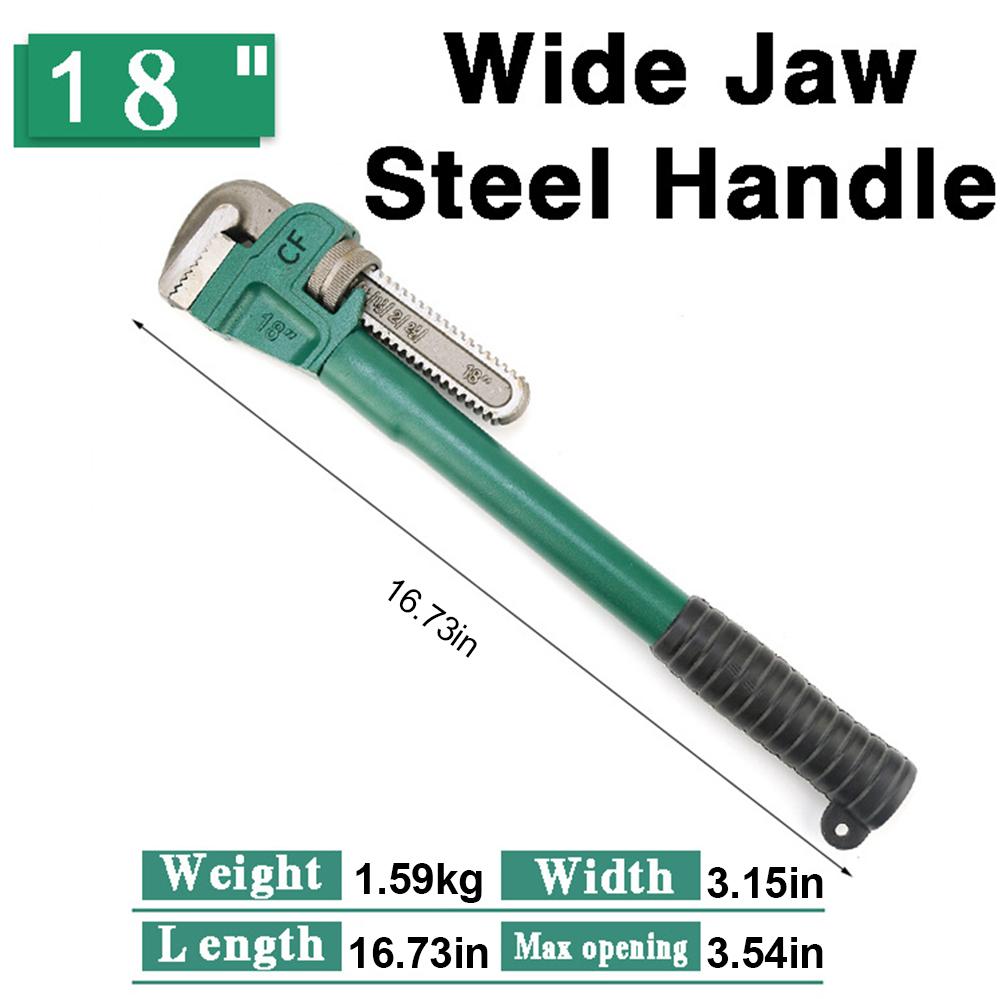 10/12/14/18 inches Heavy Duty Carbon Steel Straight Pipe Wrench ,Large Opening Adjustable Wrench,Cutting of Pipe Pliers