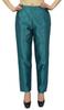 Phagun Women's Beige Dupion Pants High Waist Narrow Bottom Trousers-Large