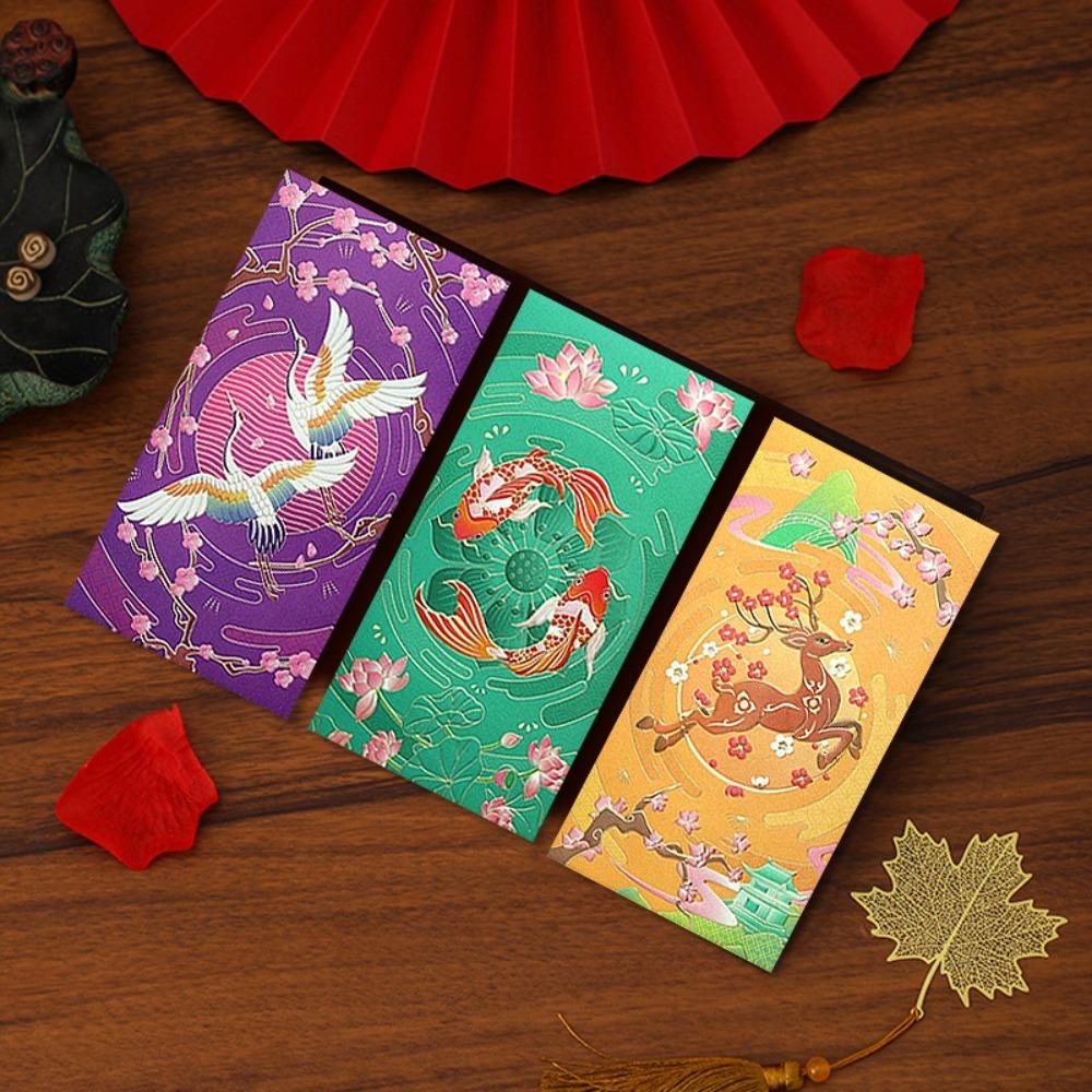 Embossed Lucky Money Bag Hot Stamping HongBao Household Chinese New Year Red Envelopes  Kids