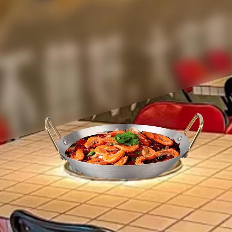 Stalowa Wok Patelnia Do Smażenia z Równomiernym Rozprowadzaniem Ciepła i Podwójnym Uchwytem Idealna do Domu i Restauracji