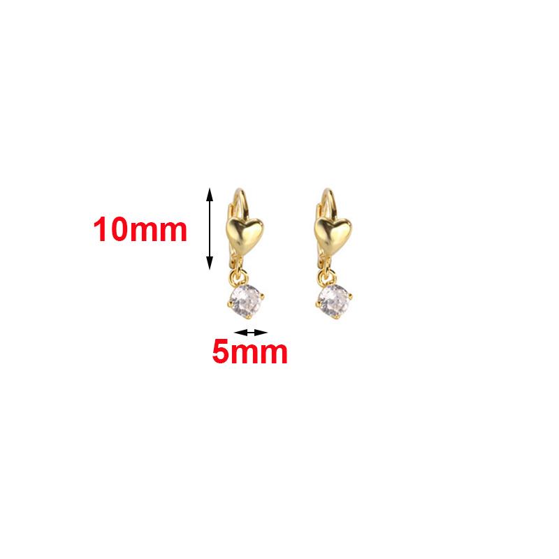 925 Silver Needle Heart Zircon Pendant Hoop Earrings For Women Cute Jewelry Light Accessories Festival Gift