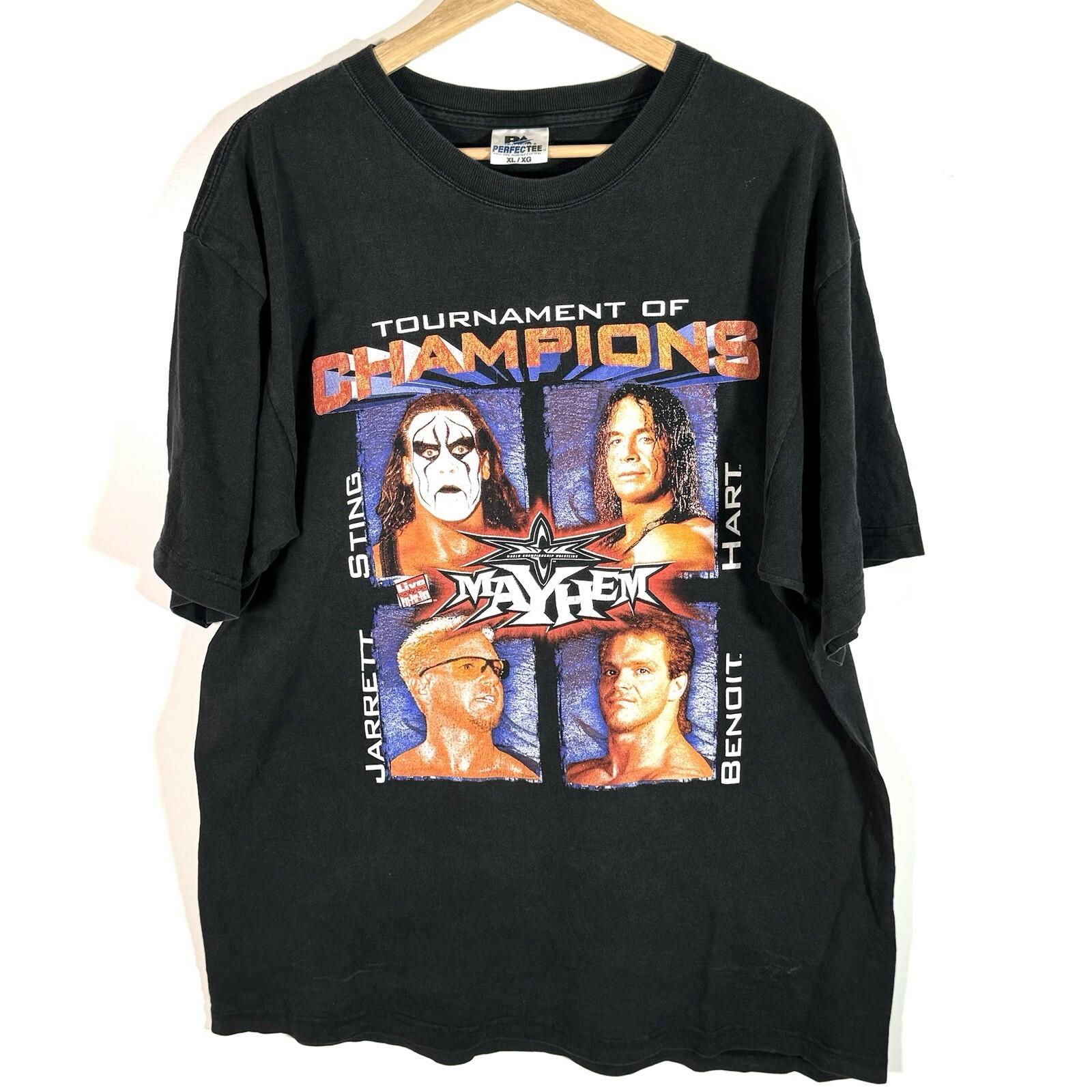 Vintage 1990’s WWF Mayhem Tournament Of Champions Graphic T-shirt Size XL M