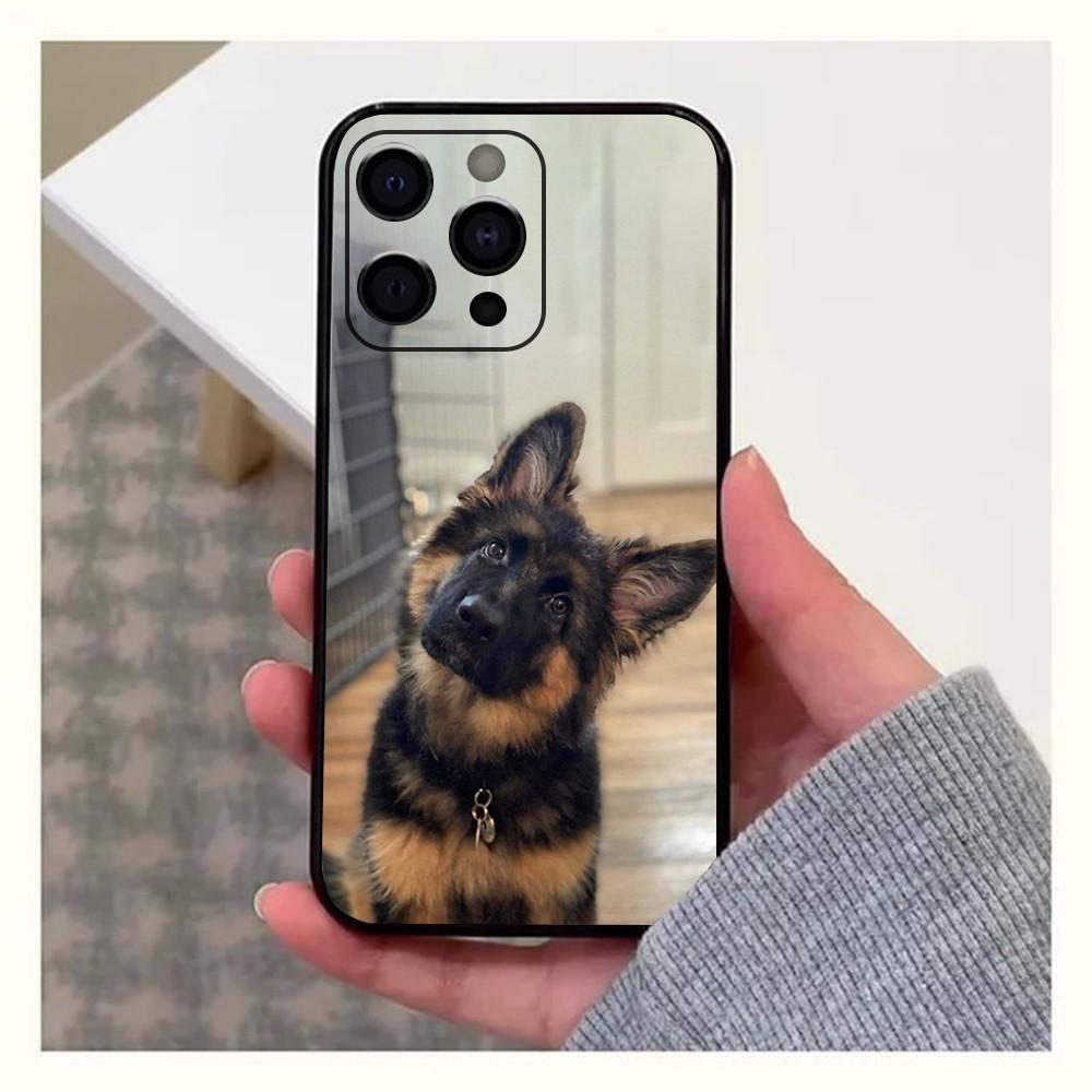 German Shepherd Dog Phone Case For Apple iPhone 15,14,13,12,11,Pro,X,XS,Max,XR,Plus,Mini Soft Black Cover