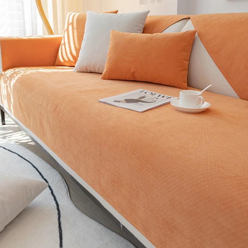 New Style Chenille Four Seasons Waterproof Non-slip Solid Color Sofa Cover Wholesale Sofa Towel Cover Protector