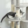 Cat Tree 114 cm Cat Tower with Cave, Sisal Posts, Platform, Multi-Level for Medium-Sized Cats Under 6 kg, Light Grey